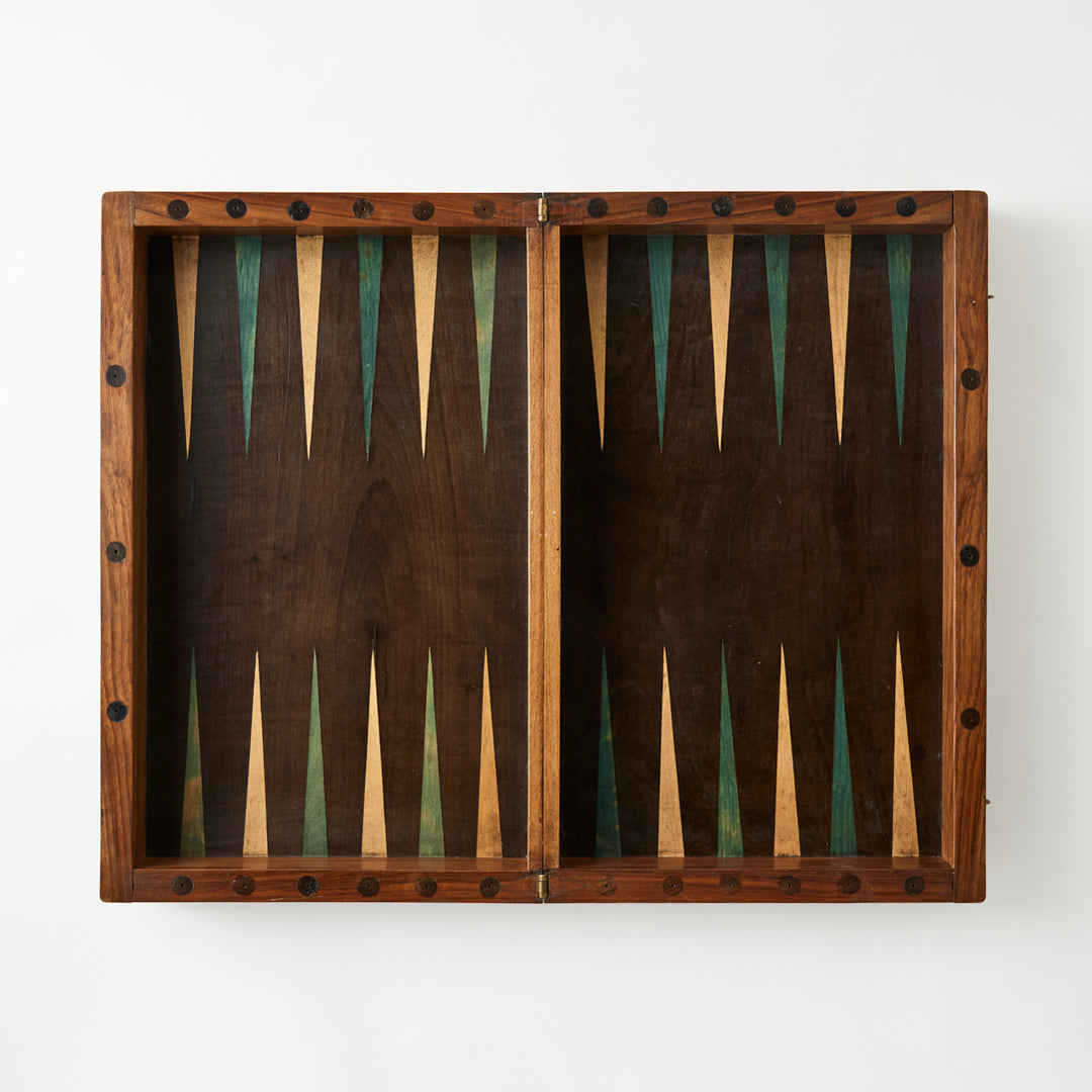 Antique French Marquetry Backgammon Board I, Early 20th Century