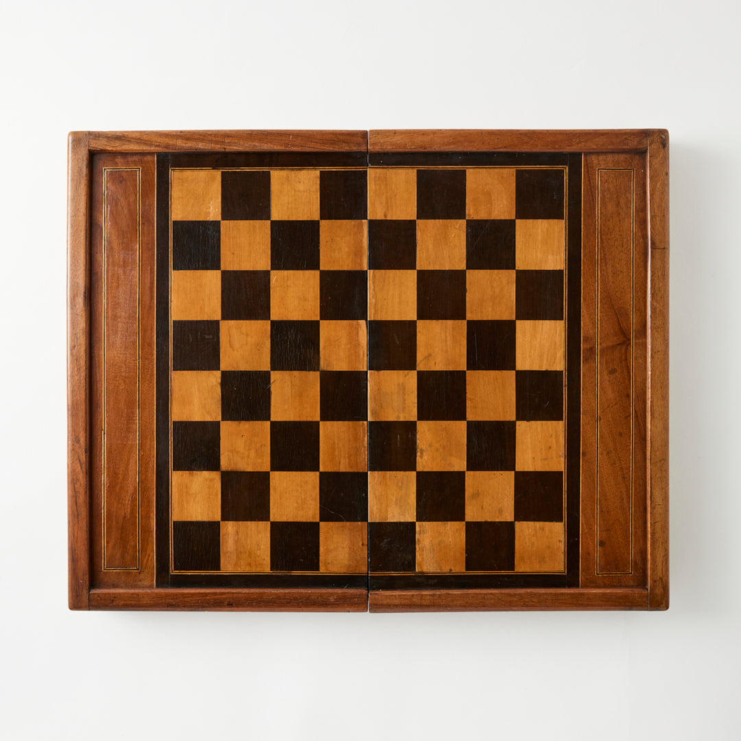 Antique French Marquetry Backgammon Board I, Early 20th Century
