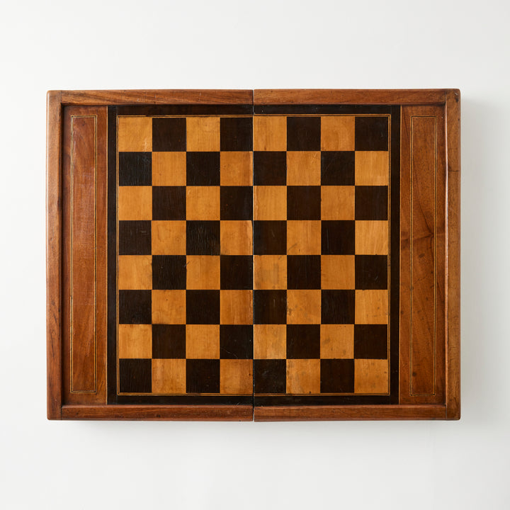 Antique French Marquetry Backgammon Board I, Early 20th Century