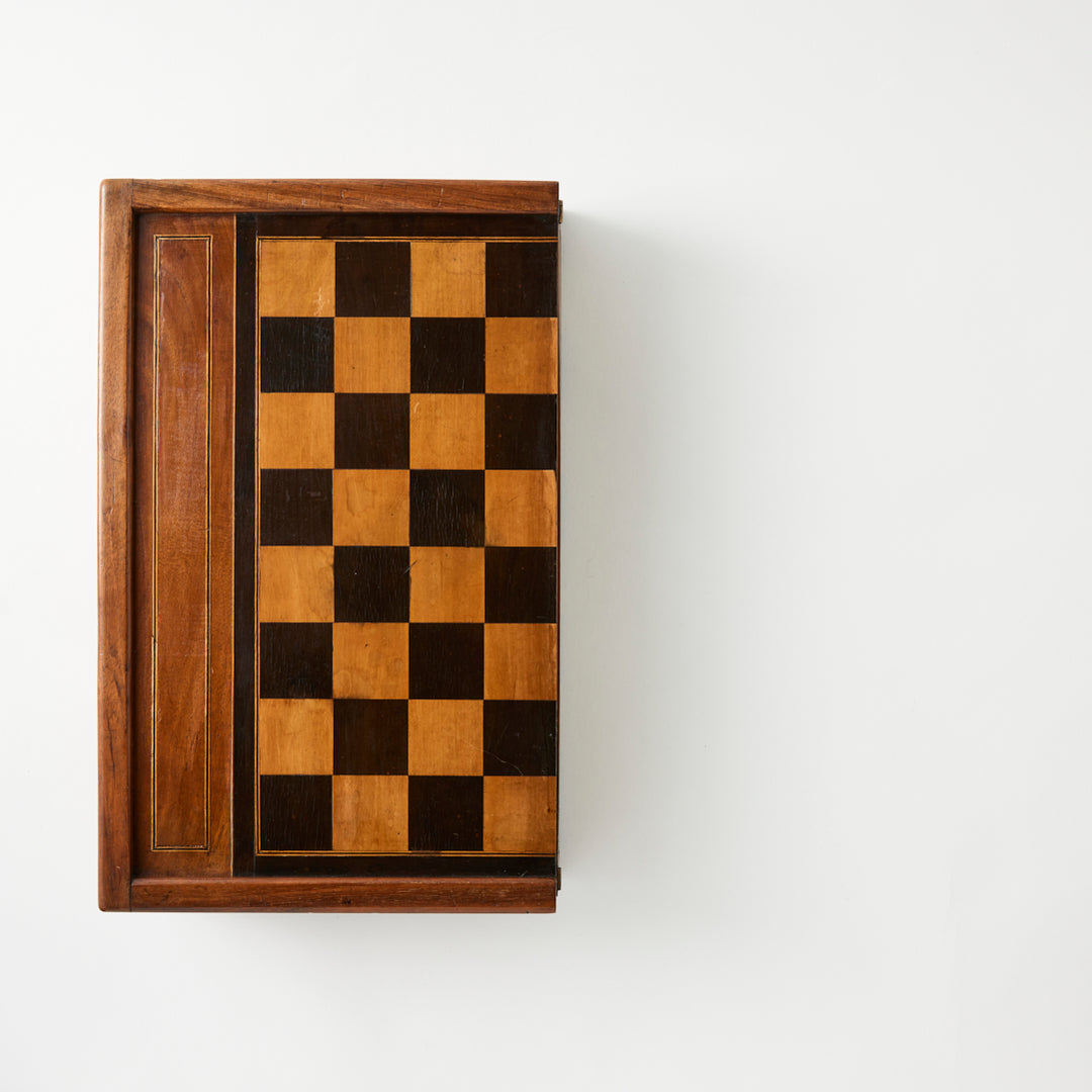 Antique French Marquetry Backgammon Board I, Early 20th Century