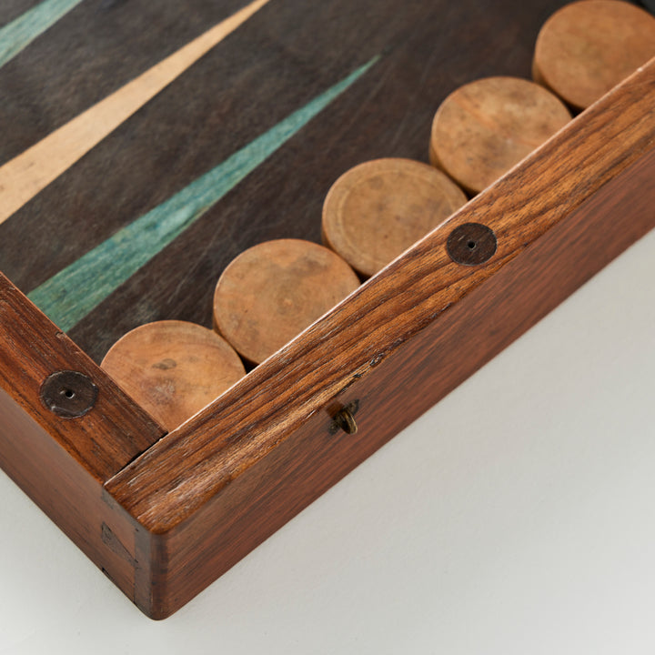 Antique French Marquetry Backgammon Board I, Early 20th Century