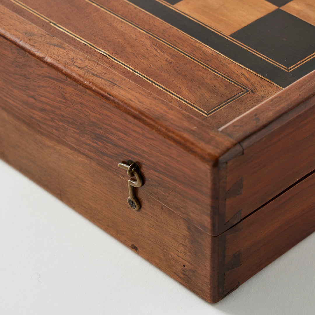 Antique French Marquetry Backgammon Board I, Early 20th Century