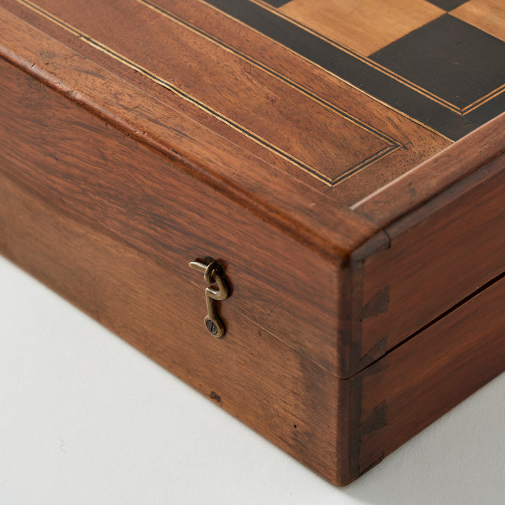 Antique French Marquetry Backgammon Board I, Early 20th Century
