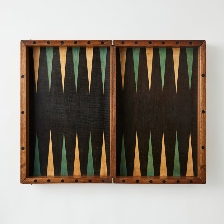 Antique French Marquetry Backgammon Board II, Early 20th Century