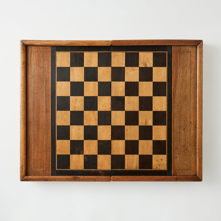 Antique French Marquetry Backgammon Board II, Early 20th Century