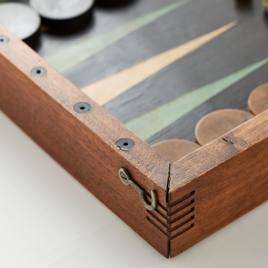 Antique French Marquetry Backgammon Board II, Early 20th Century