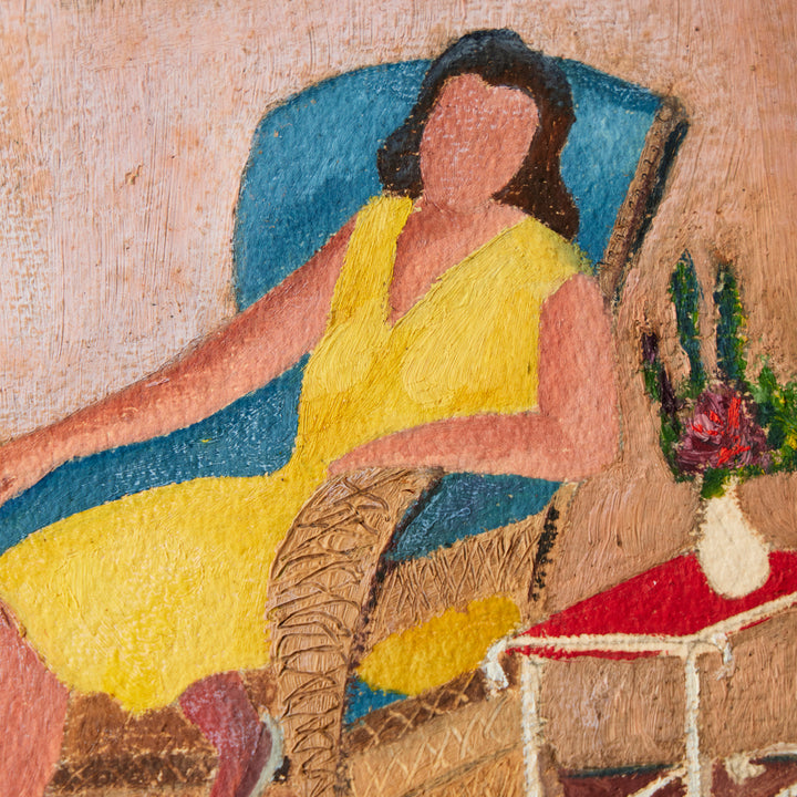 Framed Vintage Figure Study, In the Style of Milton Avery