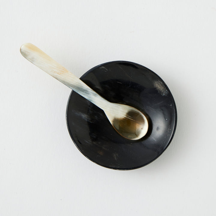 Horn Salt Cellar &amp; Spoon Set