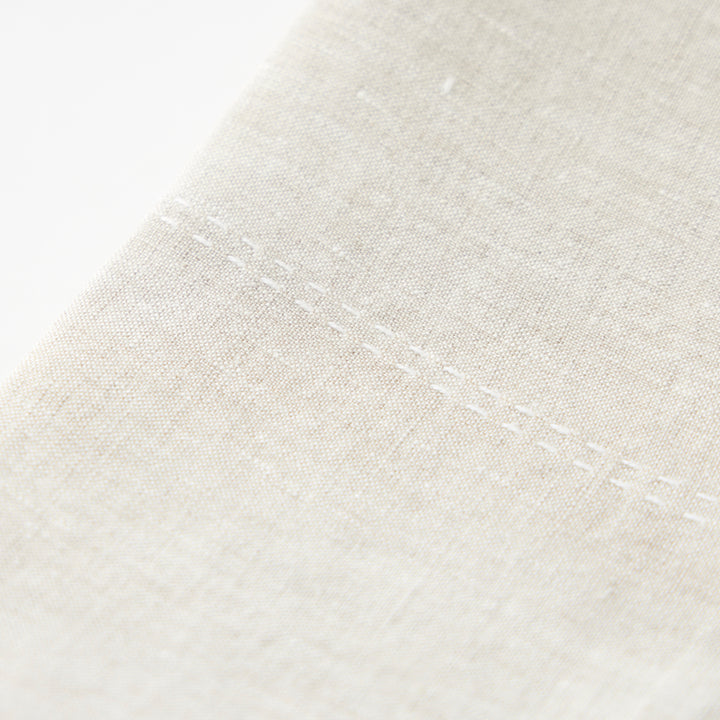 Rythmo Linen Napkins, White Stitching, Set of 6