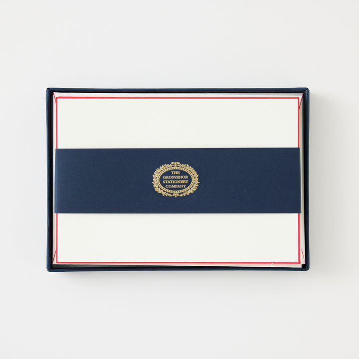 Boxed Notecard Set with Red Borders