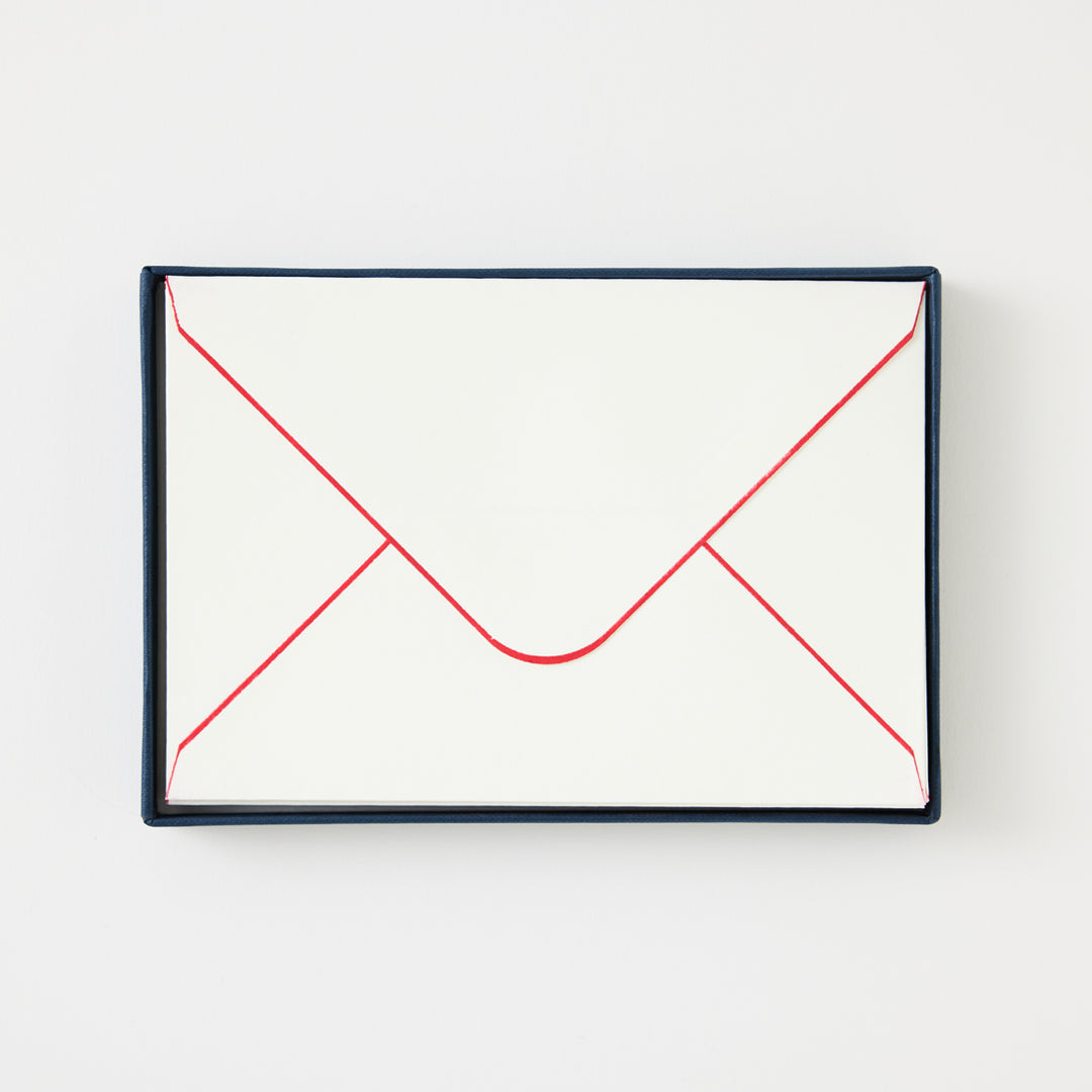 Boxed Notecard Set with Red Borders