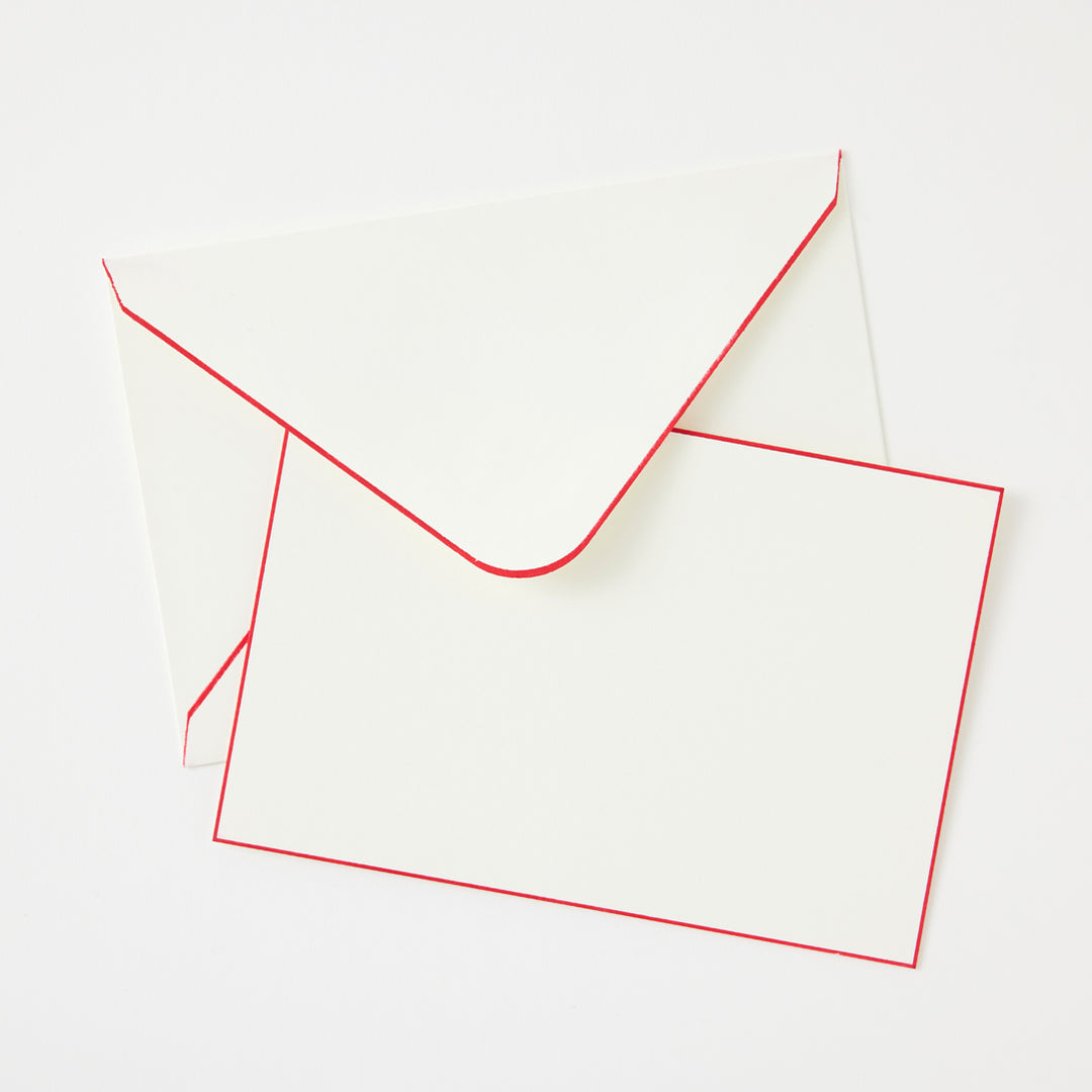 Boxed Notecard Set with Red Borders