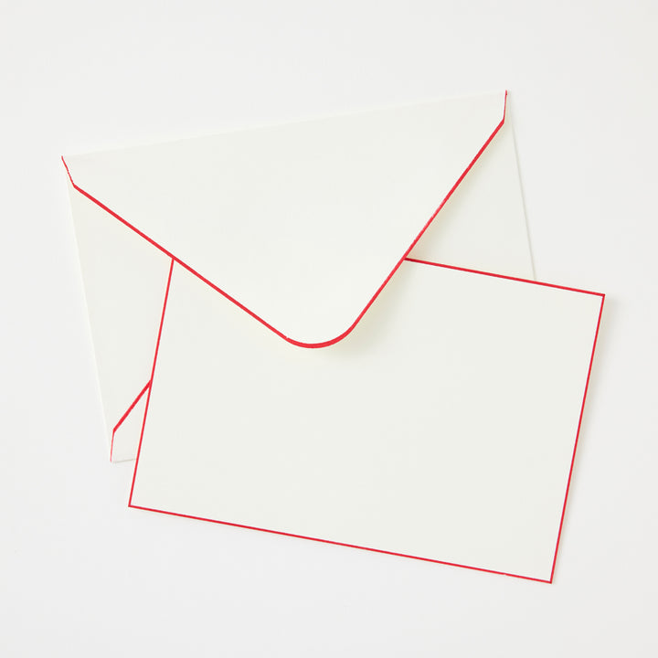 Boxed Notecard Set with Red Borders