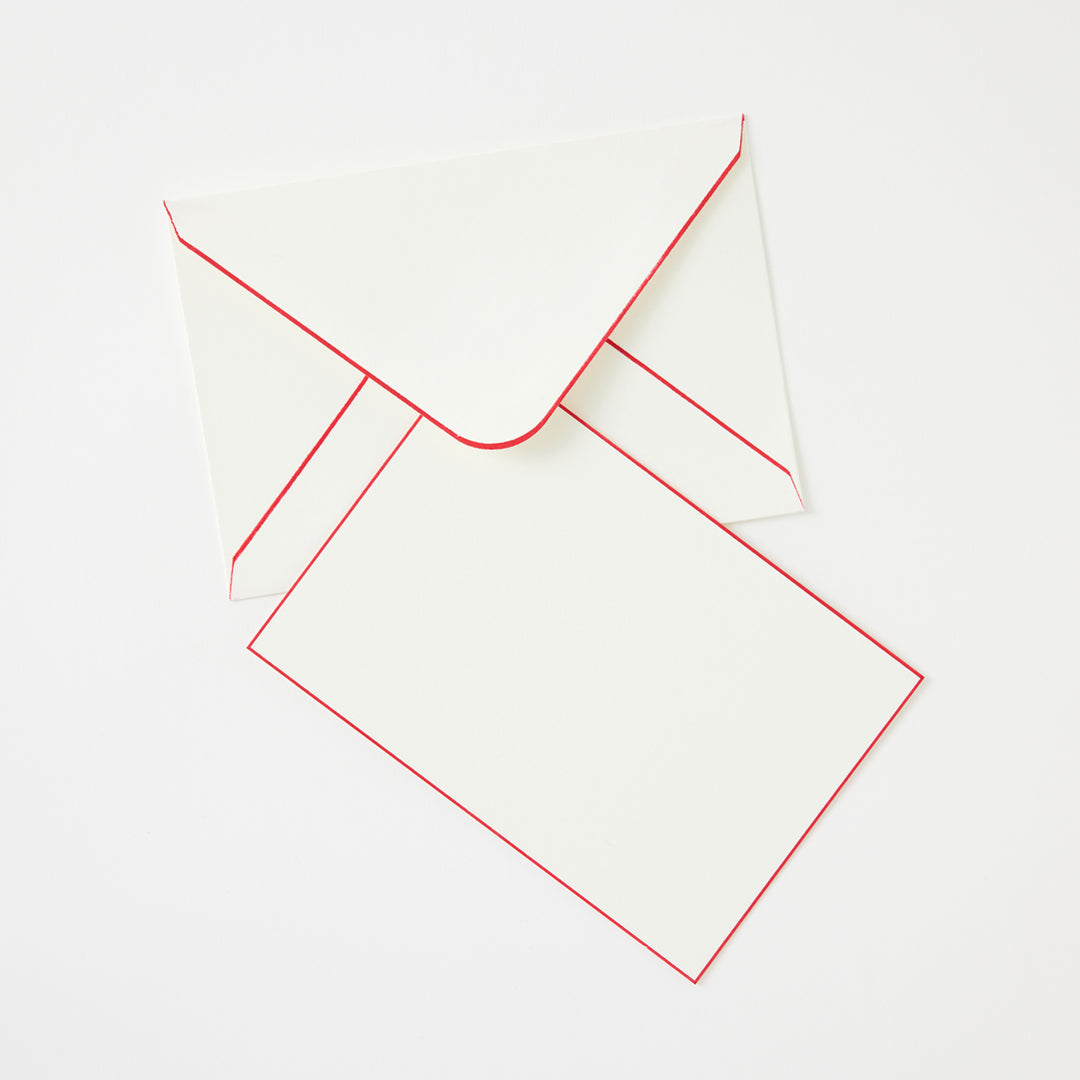Boxed Notecard Set with Red Borders