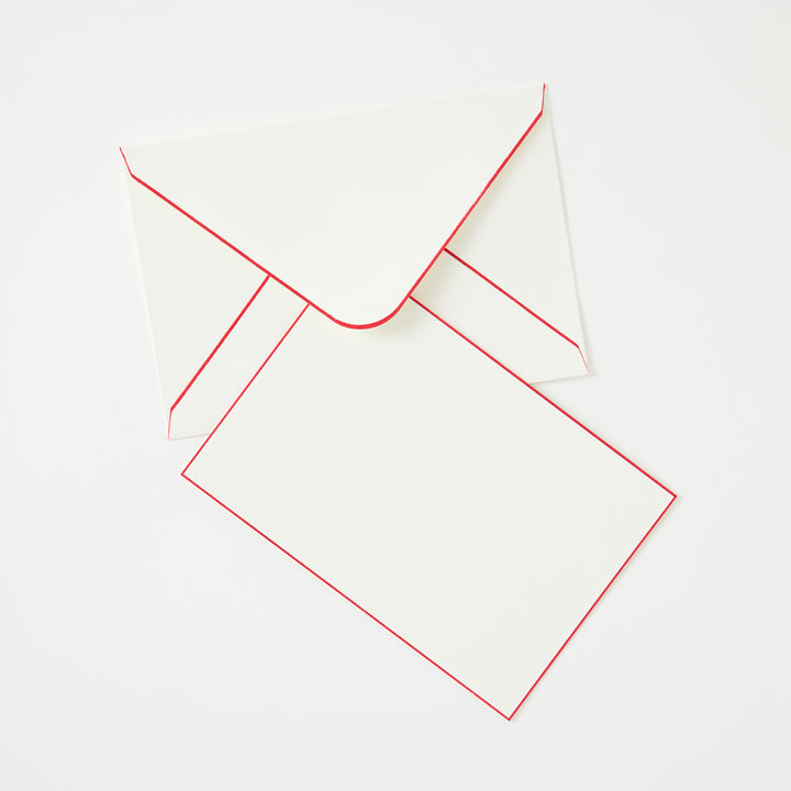 Boxed Notecard Set with Red Borders