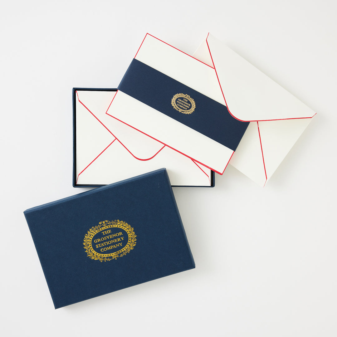 Boxed Notecard Set with Red Borders