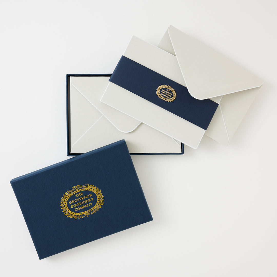 Boxed Notecard Set in Pale Gray