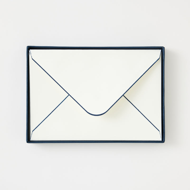 Boxed Notecard Set with Navy Borders