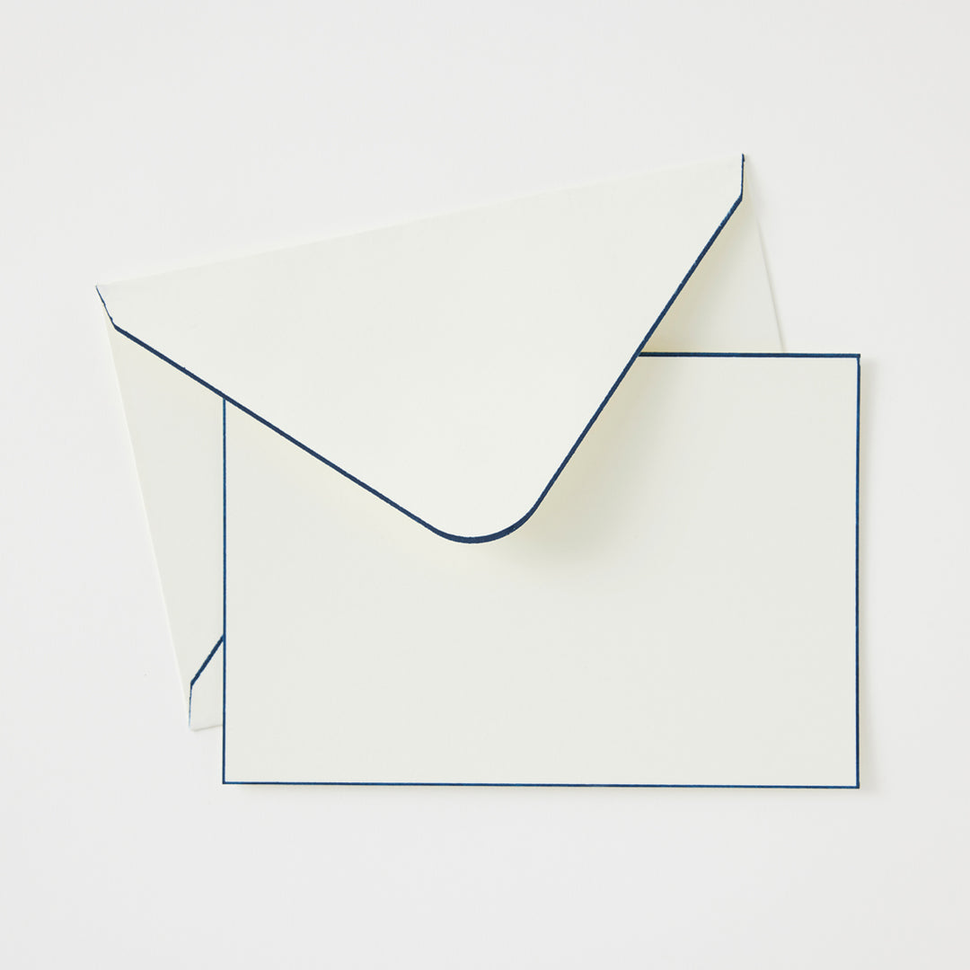 Boxed Notecard Set with Navy Borders