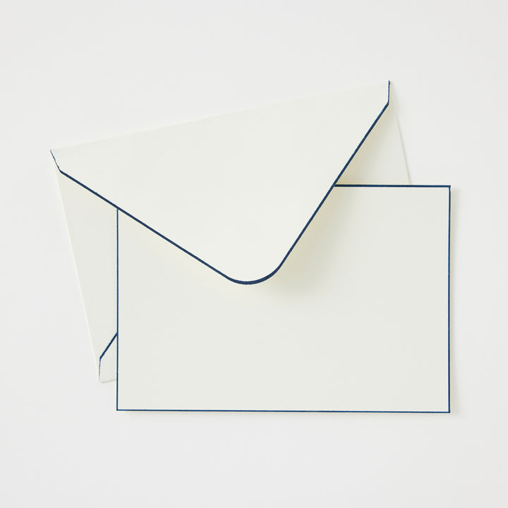 Boxed Notecard Set with Navy Borders