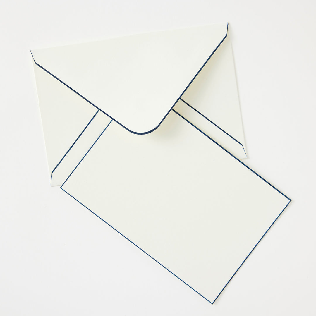 Boxed Notecard Set with Navy Borders