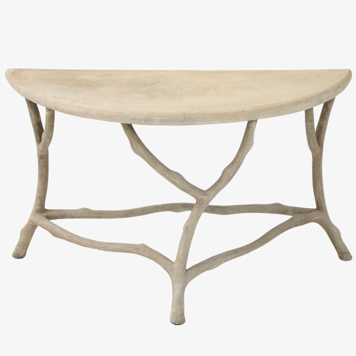 Antique Faux Bois Demilune