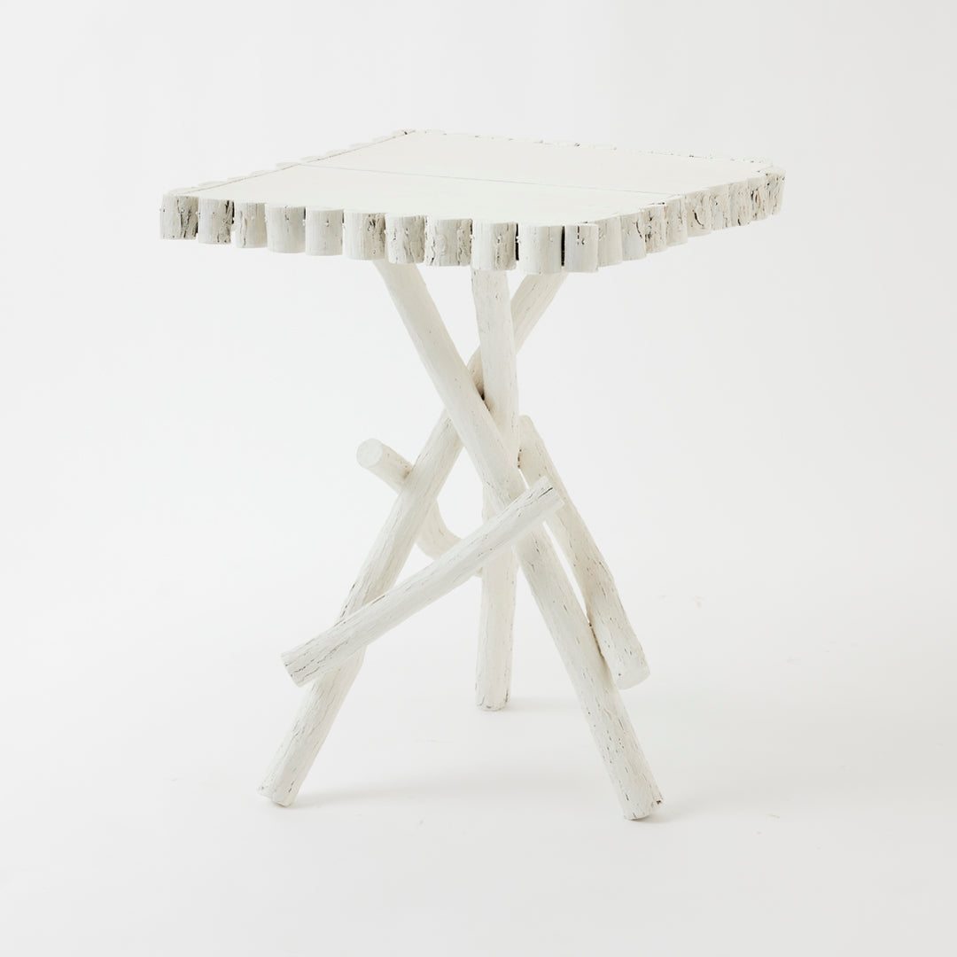 Antique Adirondack Twig Table with Decorative Border