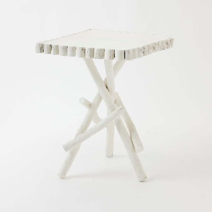Antique Adirondack Twig Table with Decorative Border