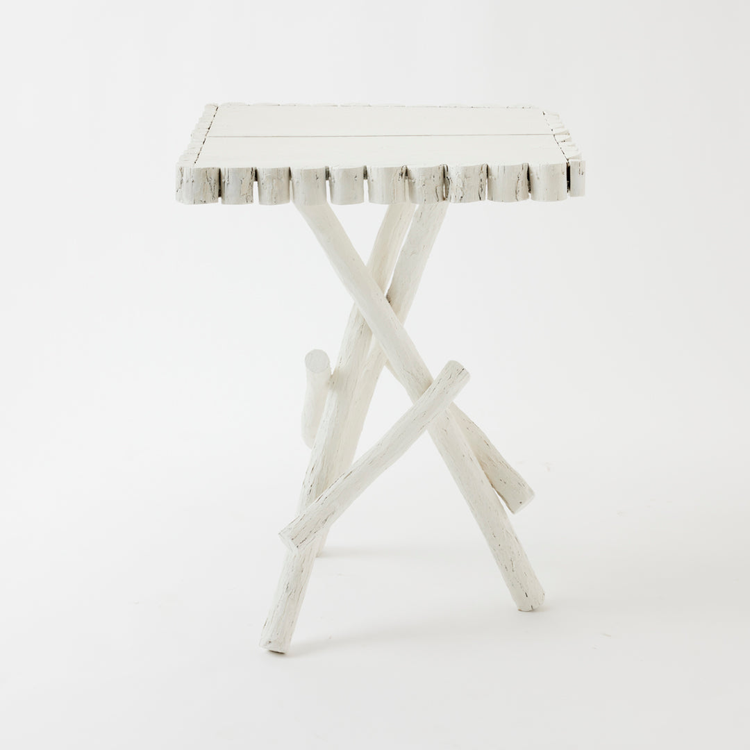 Antique Adirondack Twig Table with Decorative Border
