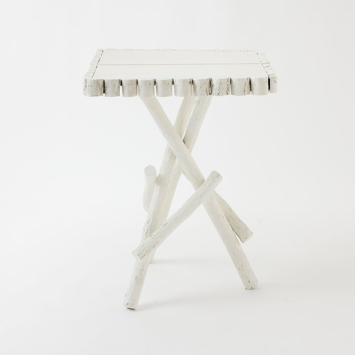 Antique Adirondack Twig Table with Decorative Border