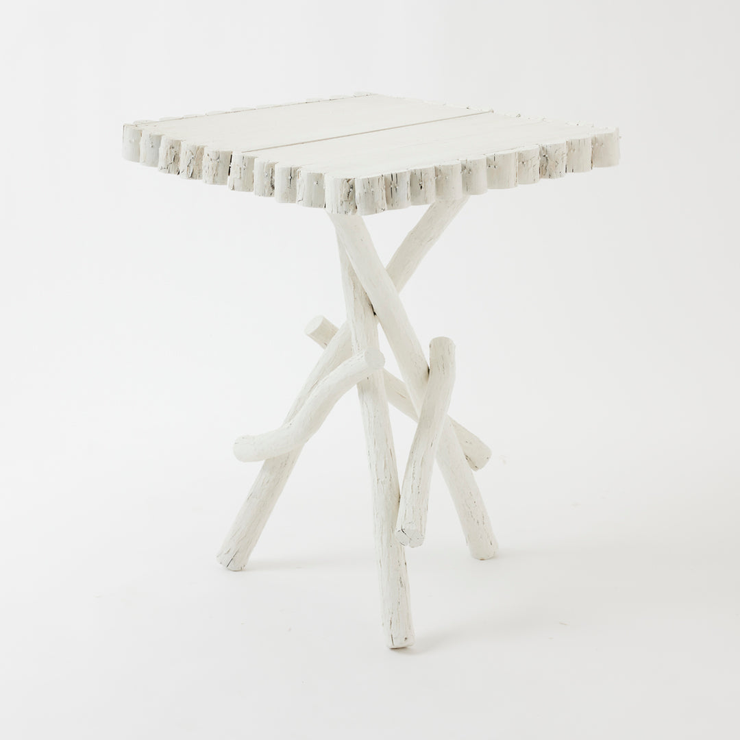 Antique Adirondack Twig Table with Decorative Border