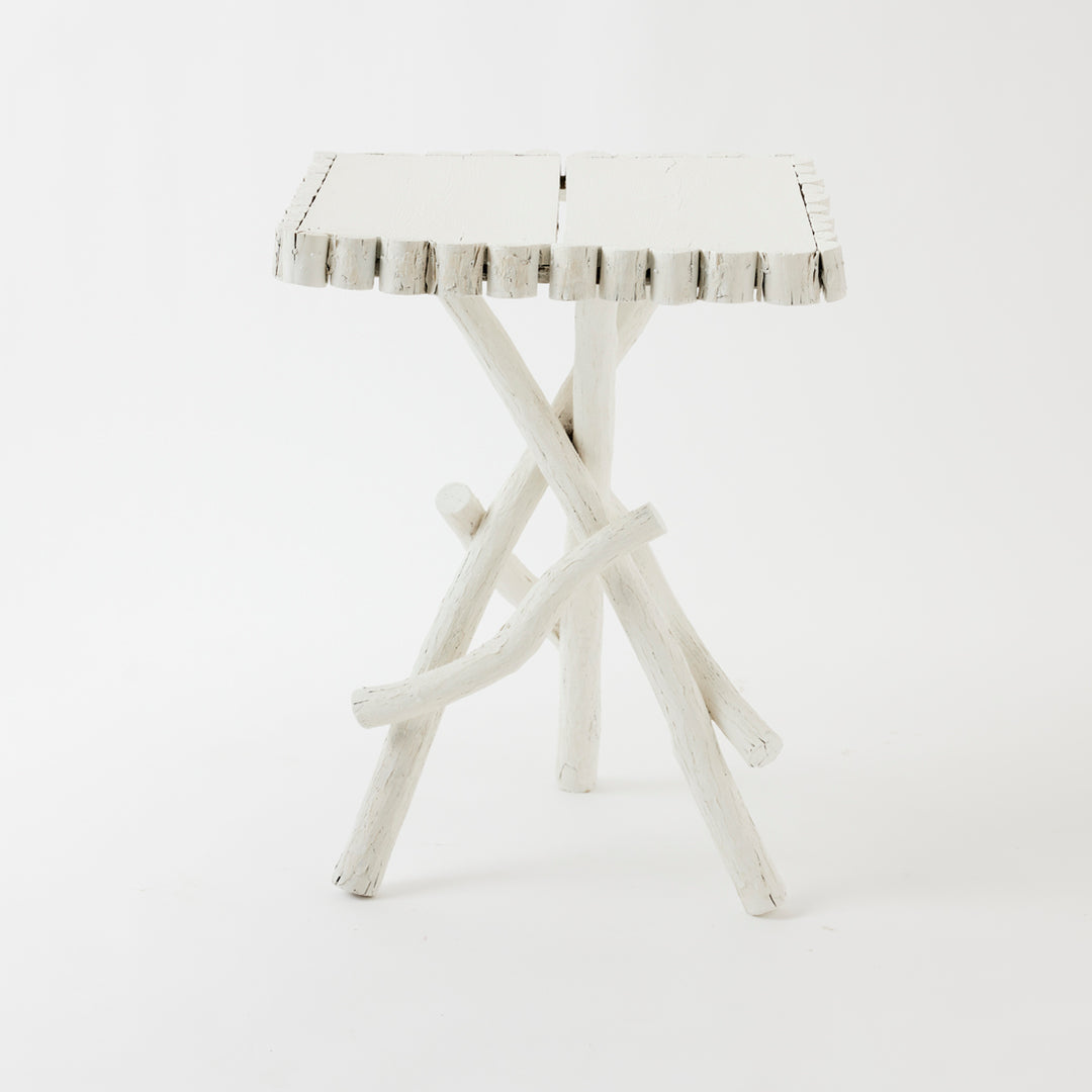 Antique Adirondack Twig Table with Decorative Border