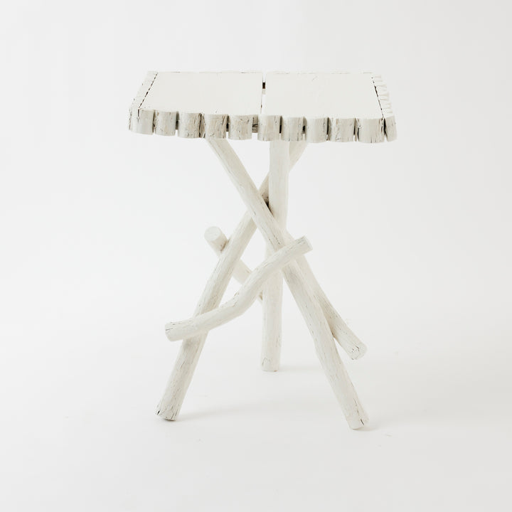 Antique Adirondack Twig Table with Decorative Border