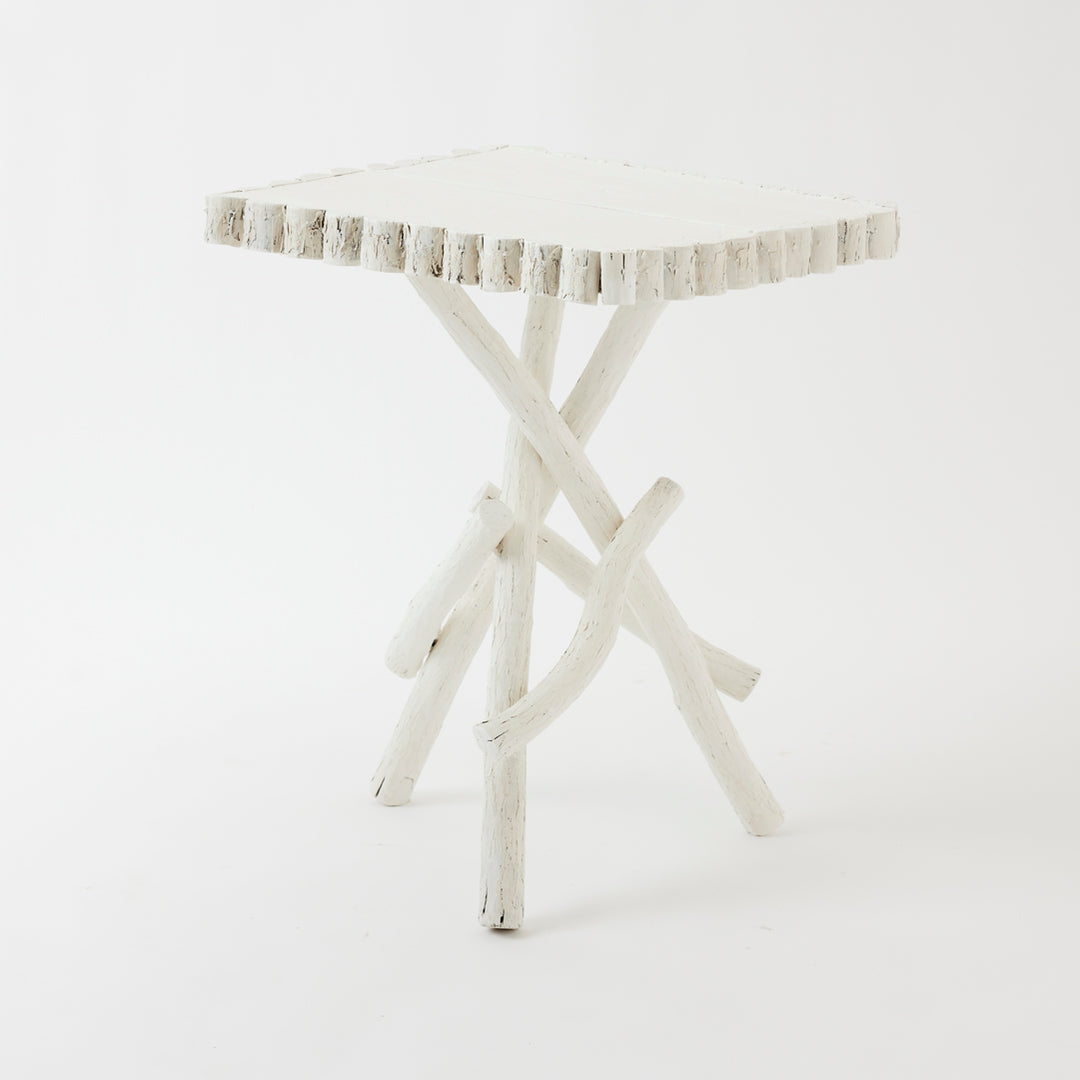 Antique Adirondack Twig Table with Decorative Border