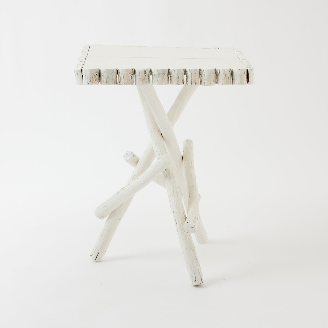 Antique Adirondack Twig Table with Decorative Border