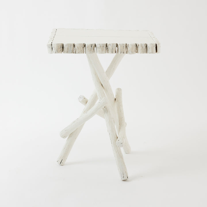Antique Adirondack Twig Table with Decorative Border