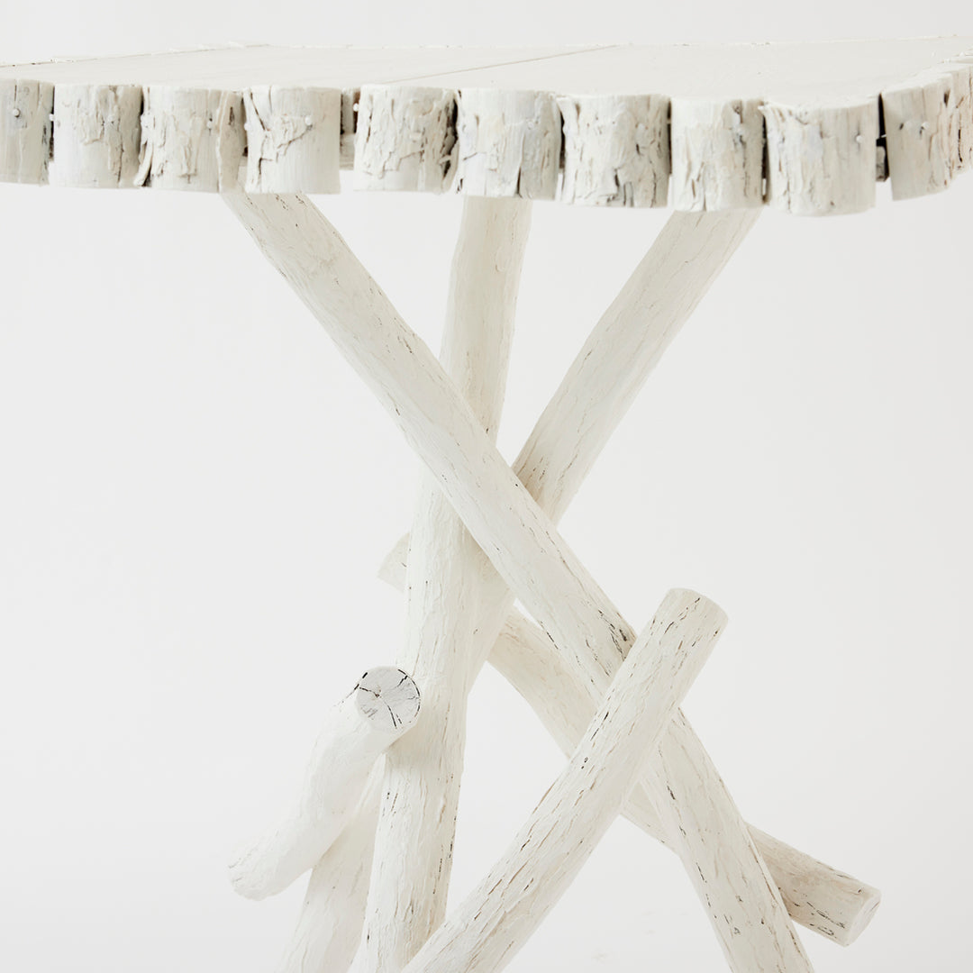 Antique Adirondack Twig Table with Decorative Border