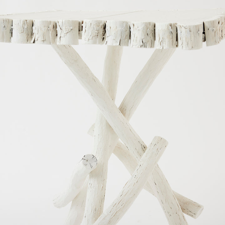 Antique Adirondack Twig Table with Decorative Border