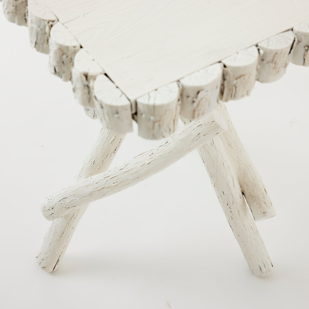Antique Adirondack Twig Table with Decorative Border