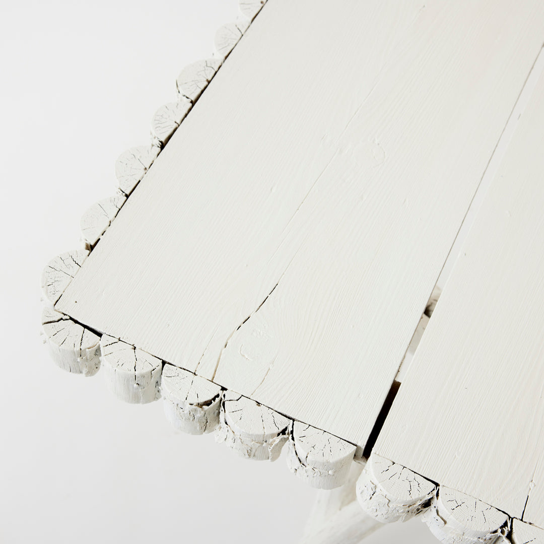 Antique Adirondack Twig Table with Decorative Border