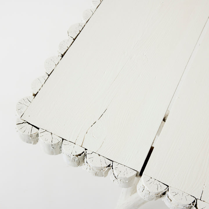 Antique Adirondack Twig Table with Decorative Border
