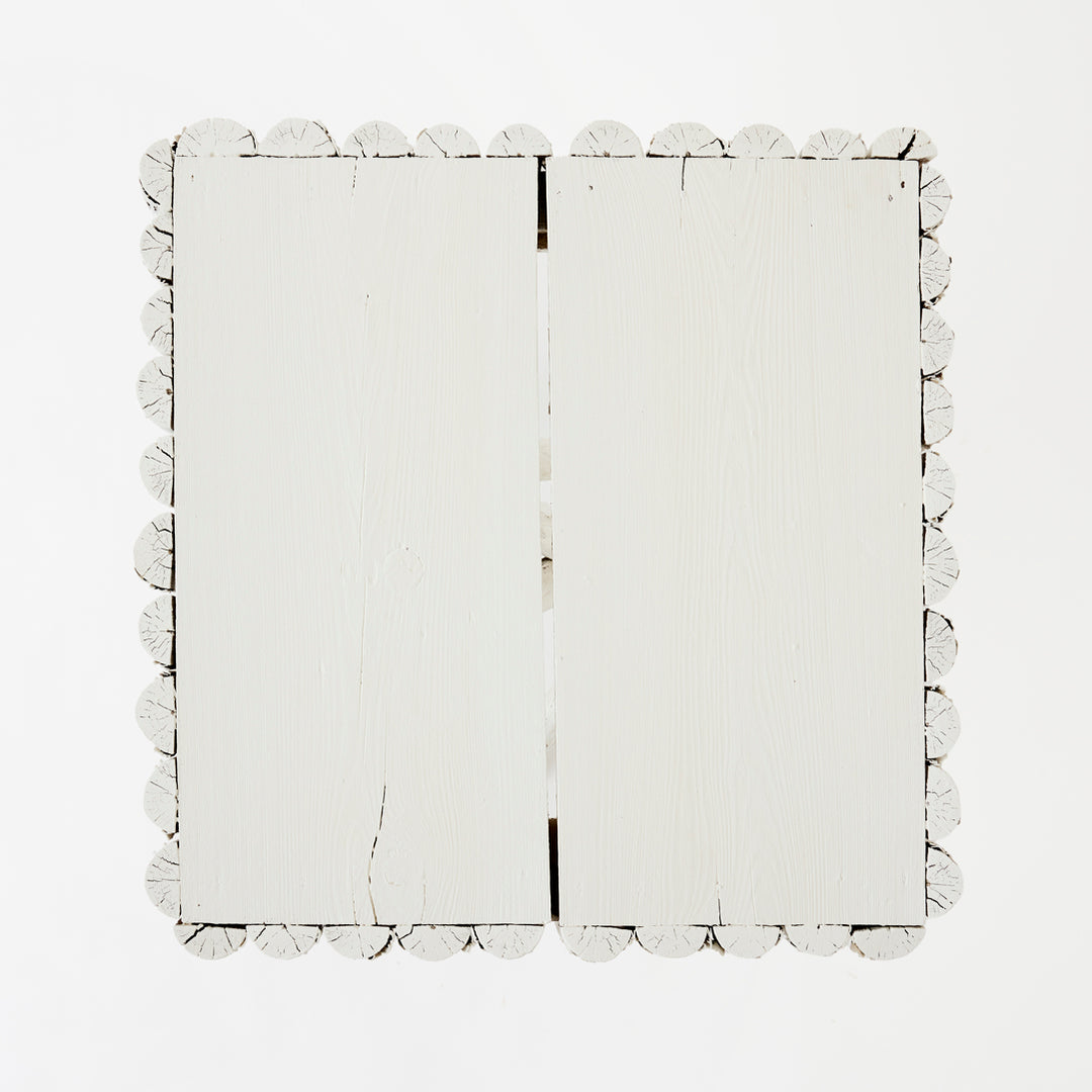 Antique Adirondack Twig Table with Decorative Border