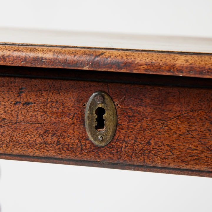 Antique French Walnut Turned Leg Table, 18th Century
