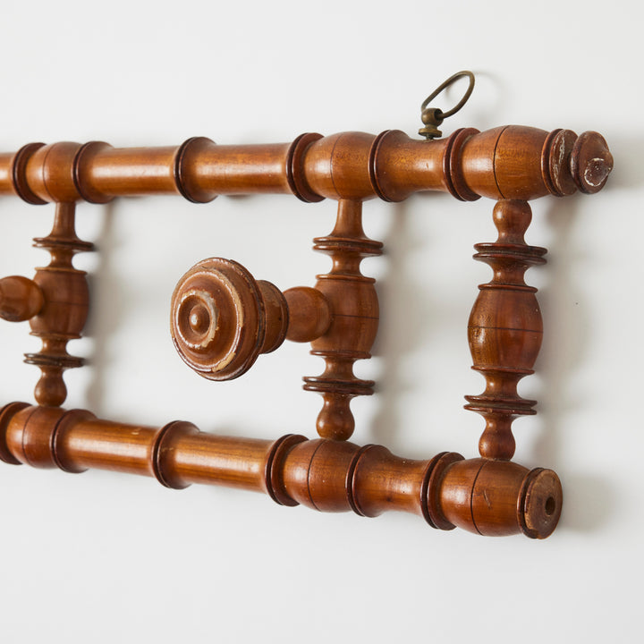 Antique French Faux Bamboo Hat Rack
