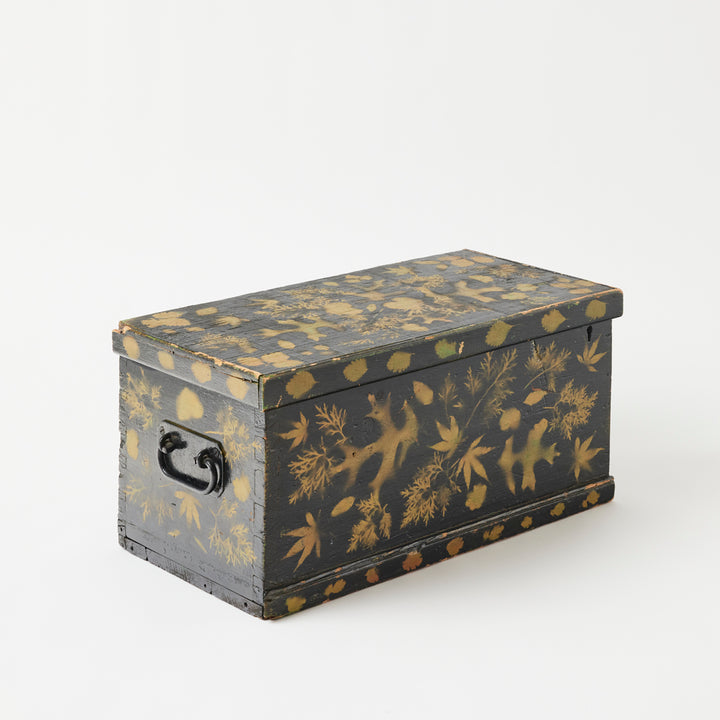 Antique Painted Chest in Leaf Design, American, Early 20th Century