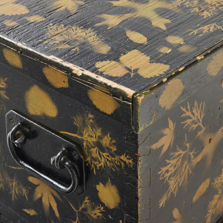 Antique Painted Chest in Leaf Design, American, Early 20th Century