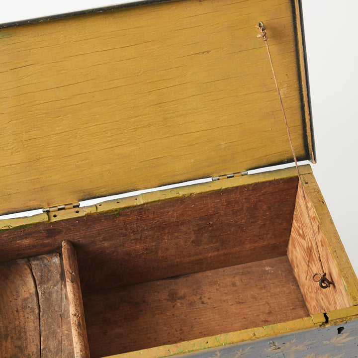 Antique Painted Chest in Leaf Design, American, Early 20th Century
