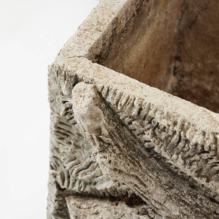 Pair of Large Antique French Faux Bois Planters