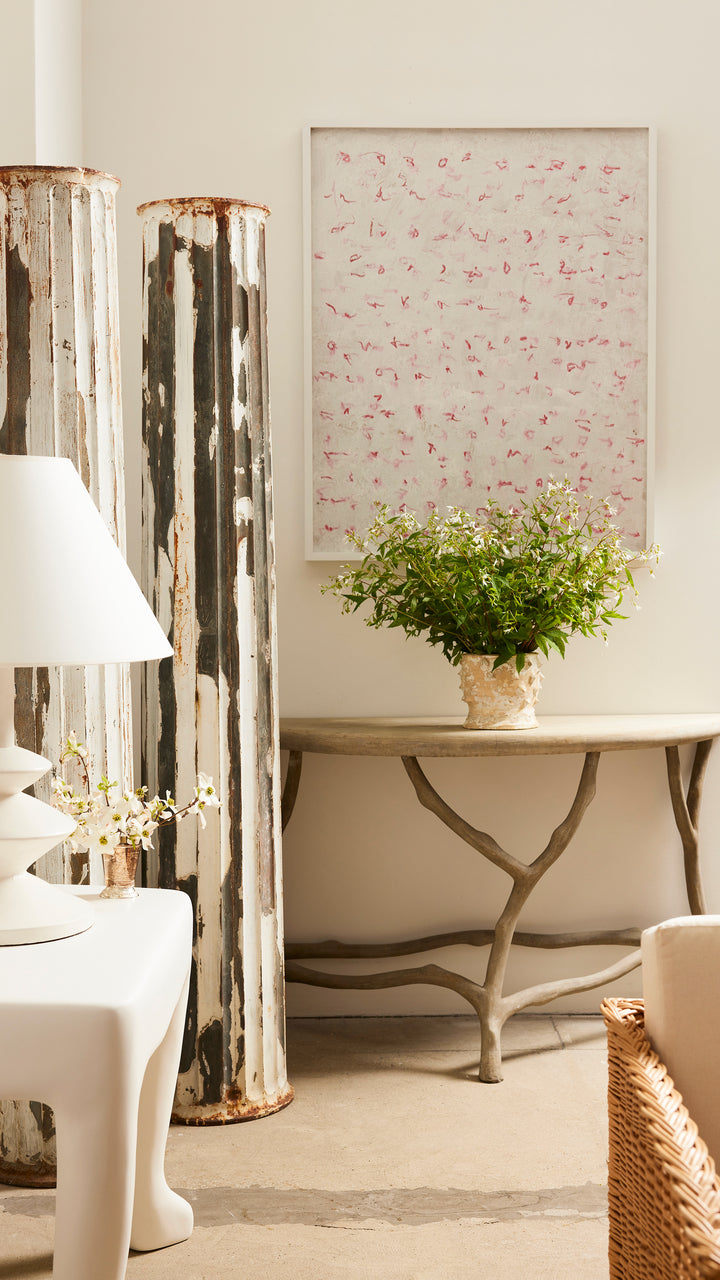 Antique Faux Bois Demilune
