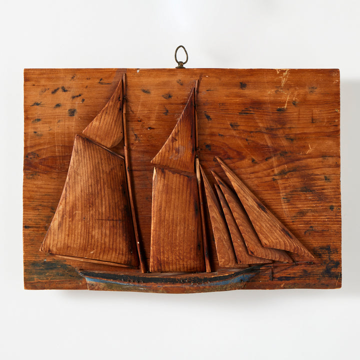 Antique Wooden Ship Diorama